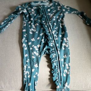 Posh peanut ruffled zippered one piece